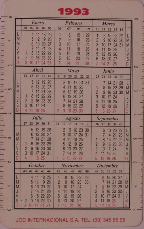 1993 calendar spectacle